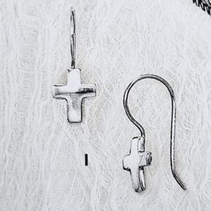 Rare Silpada 925 Sterling Silver Cross Fish Hook Earrings